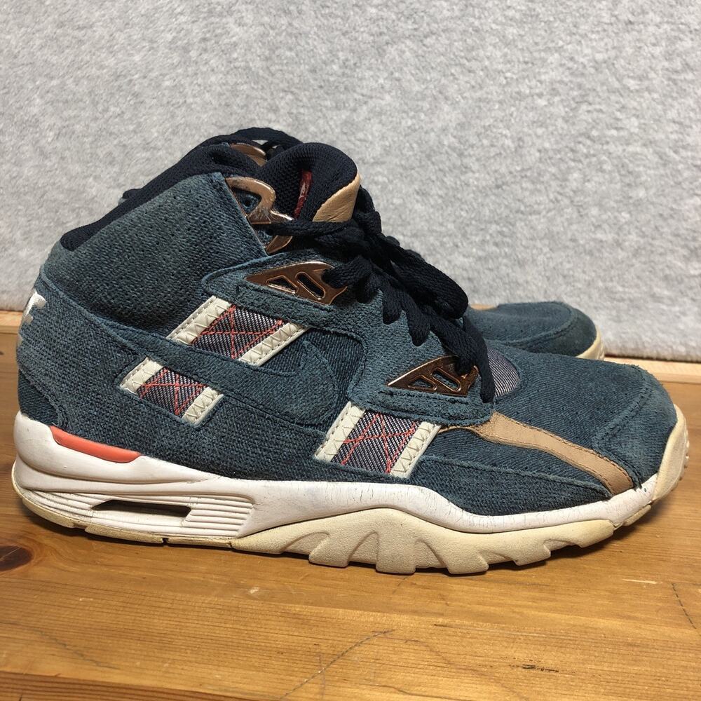 Nike Air SC Trainer High Shoes Men’s Size 8 Teal Denim Tan Athletic